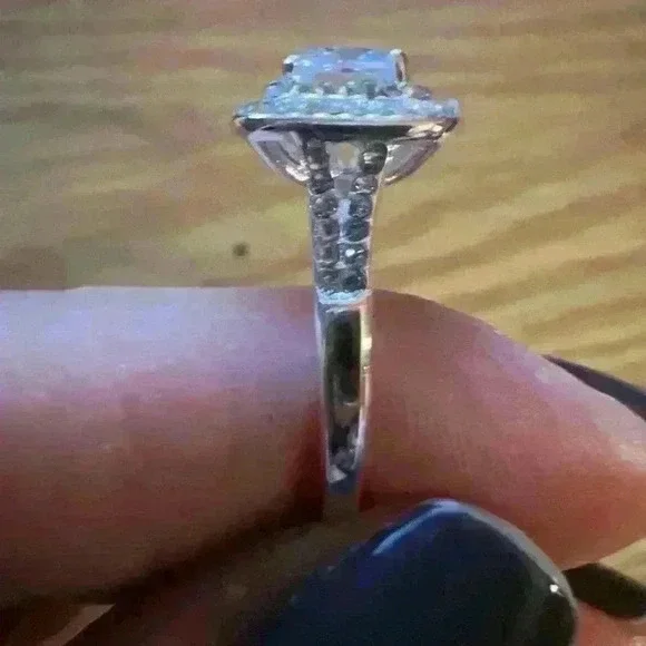 Charter Club Double Halo Crystal Center Ring New size 9 - Picture 7 of 8